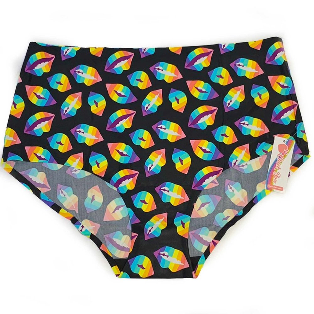 Cheek Boss Rainbow Lips No Show Briefs Panties XXL